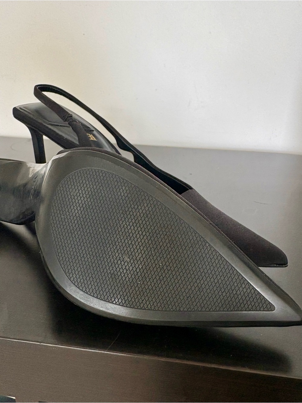 ZARA Black Pointed Slingback Stiletto Heels - Picture 3 of 6